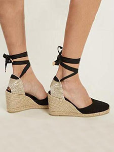 2018 Bandage Wedge Heels Beach Casual Shoes For Women