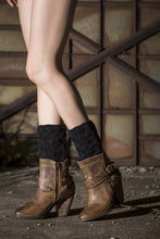 Load image into Gallery viewer, Christmas boot cuff thick short-sleeved thick thick bamboo knit wool yarn socks - 1