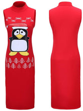 Load image into Gallery viewer, Stylish Women Xmas dress bodycon round neck sleeveless ladies casual party dress