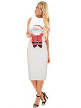 Load image into Gallery viewer, Stylish Women Xmas dress bodycon round neck sleeveless ladies casual party dress