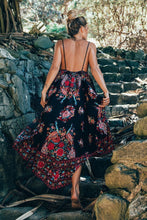 Load image into Gallery viewer, Floral Print Backless Beach Maxi Dress