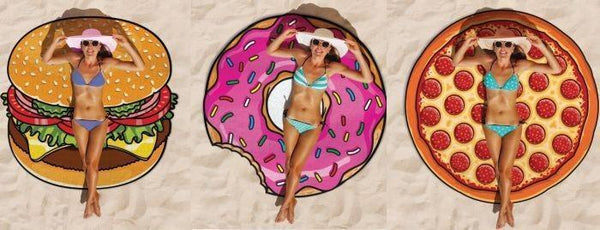 Hot Sale Donut digital printing round beach towel Mat