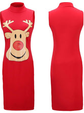 Load image into Gallery viewer, Stylish Women Xmas dress bodycon round neck sleeveless ladies casual party dress
