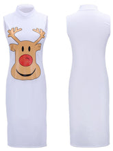 Load image into Gallery viewer, Stylish Women Xmas dress bodycon round neck sleeveless ladies casual party dress