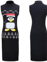 Load image into Gallery viewer, Stylish Women Xmas dress bodycon round neck sleeveless ladies casual party dress