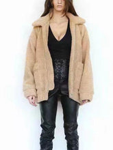 Load image into Gallery viewer, Loose Padded Warm Lamb Lamb Leisure Lapel Double Pocket Coat