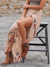 Load image into Gallery viewer, Flower Print Split High Waist Bohemia Skirt