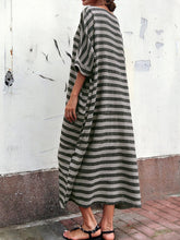 Load image into Gallery viewer, Casual Oversized Striped Round Neck Pocket Long Dress