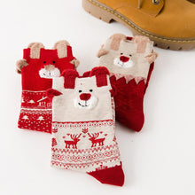 Load image into Gallery viewer, 3 Pairs Christmas Winter Warm Deer Elk Xmas Socks Gifts
