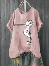 Load image into Gallery viewer, Short-sleeved Casual Breathable Cotton T-shirt for Hippocampal Printing