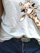 Load image into Gallery viewer, Women Simple Animal Printed V Neck Short Sleeve Tops