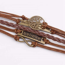 Load image into Gallery viewer, 4 Pcs/Set Charm Leather Bracelet Tree Of Life Brown Rope Bracelet Women Men Yoga Bangles Jewelry Accessories Christmas Gift