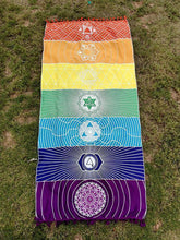 Load image into Gallery viewer, Unique Rectangle Rainbow Summer Beach Towel Yoga Mat