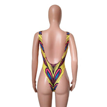 Load image into Gallery viewer, New Ladies Printed Open Back One-piece Swimsuit
