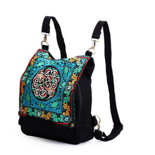 Load image into Gallery viewer, New embroidery versatile national style canvas retro Travel Backpack student schoolbag women&#39;s bag