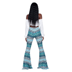 Fashion Pattern Printed Women's Bootcut Pants