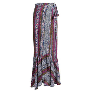 Bohemia High Waist Side Split Maxi Bust Skirt