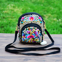 Load image into Gallery viewer, New Ethnic Girl Slung Small Bag Embroidered Canvas Coin Purse Casual Joker Shoulder Phone Bag