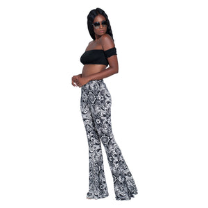 Fashion Pattern Printed Women's Bootcut Pants