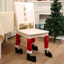 Load image into Gallery viewer, 4Pcs Christmas Table Leg Covers Chair Socks Santa Feet Shoes