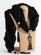 Load image into Gallery viewer, Autumn And Winter New Fringed Linen Cotton Solid Color Bohemian Shawl Scarf
