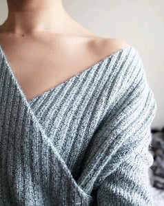 Autumn Sexy Cross V-Neck Sweater