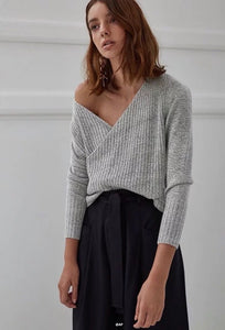Autumn Sexy Cross V-Neck Sweater