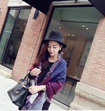 Load image into Gallery viewer, Autumn Raw Edge Beveled Design Thick Plaid Long Warm Scarf Shawl