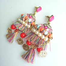 Load image into Gallery viewer, Bohemian Ethnic Style Colored Tassels Earrings