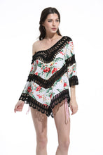 Load image into Gallery viewer, Print Lace Pullover Beach Swimwear Tops Bikini Cover Up