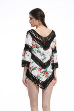 Load image into Gallery viewer, Print Lace Pullover Beach Swimwear Tops Bikini Cover Up