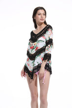 Load image into Gallery viewer, Print Lace Pullover Beach Swimwear Tops Bikini Cover Up