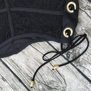 NEW ARRIVAL Lace perspective strap V-neck bikini 6-color swimwear