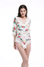 Load image into Gallery viewer, Print Lace Pullover Beach Swimwear Tops Bikini Cover Up