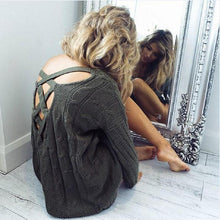 Load image into Gallery viewer, Knit Long Sleeve Hollow Loose Sweater