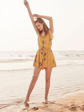 Load image into Gallery viewer, Print Spaghetti Strap Tassel Bohemia Rompers