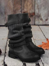 Load image into Gallery viewer, Women Winter Fashion Knit Mid Calf Boots