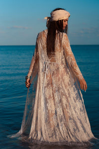 Pretty Long Lace Maxi Beach Dress Cover-up