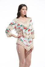 Load image into Gallery viewer, Print Lace Pullover Beach Swimwear Tops Bikini Cover Up