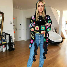 Load image into Gallery viewer, Handmade Hollow Tassel Hooded Sweater Cardigan