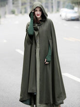 Load image into Gallery viewer, Three Colors Hooded Cloak Trench Cape Outwear