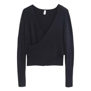 Autumn Sexy Cross V-Neck Sweater