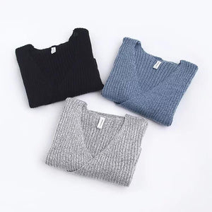Autumn Sexy Cross V-Neck Sweater