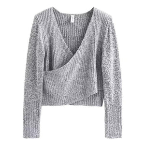 Autumn Sexy Cross V-Neck Sweater