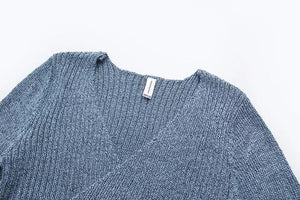 Autumn Sexy Cross V-Neck Sweater