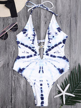 Load image into Gallery viewer, New One-piece Swimsuit White Smudge Temperament Lady Triangle Vacation Swimsuit Bikini