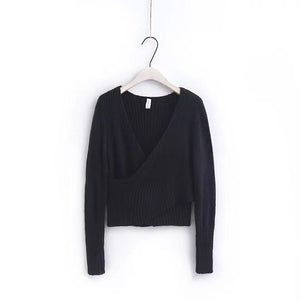 Autumn Sexy Cross V-Neck Sweater