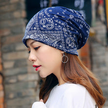 Load image into Gallery viewer, Pullover hat ethnic style bag head hat pile hat dual-purpose bib