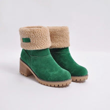 Load image into Gallery viewer, Brushed Thickness Solid Color Round Toe Flock Short Boots