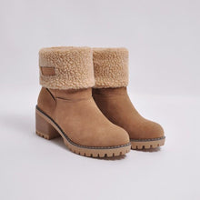 Load image into Gallery viewer, Brushed Thickness Solid Color Round Toe Flock Short Boots